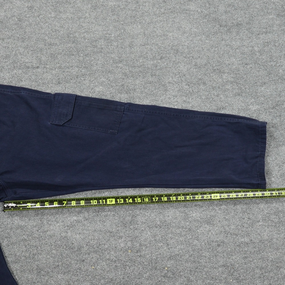 Wrangler Cargo Pants Mens 38x30 Navy Blue Workwear Straight Leg Multi Pocket - Picture 8 of 10